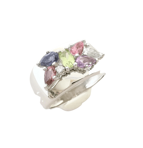 Bague Bague Jonc en Or blanc, Pierres fines & Diamants 58 Facettes AA 1437
