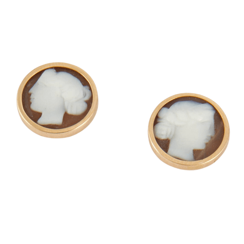 Boucles d'oreilles Boucles d'oreilles en or jaune, motif camées 58 Facettes