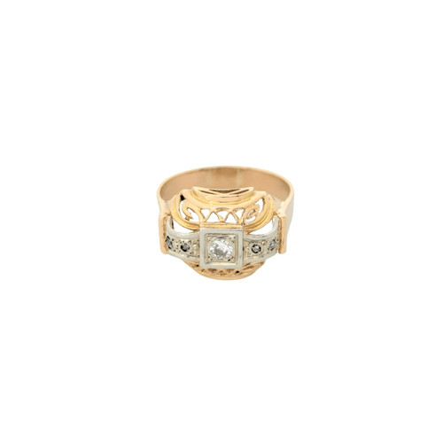 Bague 57 Bague Tank Or jaune Diamants 58 Facettes 27947