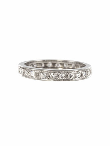 Bague 56 Alliance diamants ancienne 58 Facettes 20-177A