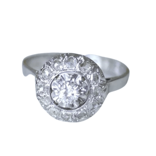 Bague Bague cible ronde Art Déco diamants 58 Facettes