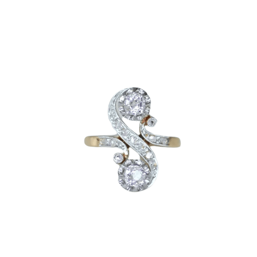 Bague 52 Bague Toi et Moi diamants Belle Epoque 58 Facettes