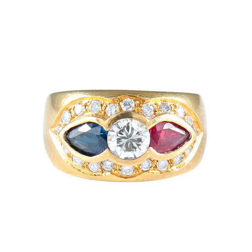Bague Bague tricolore bleu-blanc-rouge 58 Facettes 315