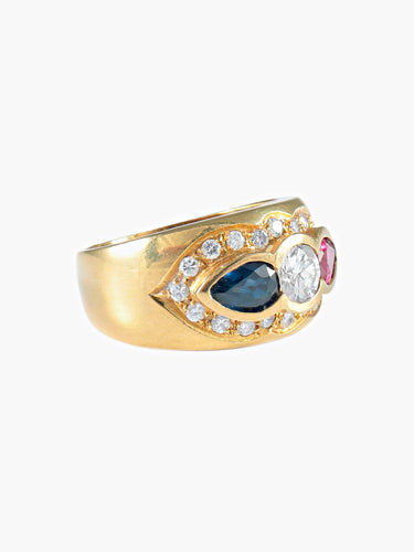 Bague Bague tricolore bleu-blanc-rouge 58 Facettes 315