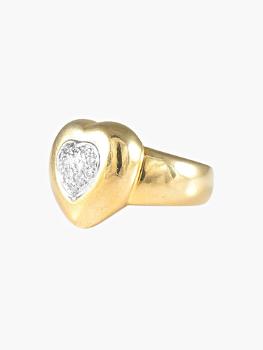 Bague Bague Coeur or et brillants 58 Facettes 372