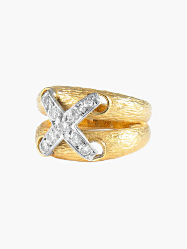 Bague 52 Bague double JONC motif LIEN diamants 58 Facettes 312-1