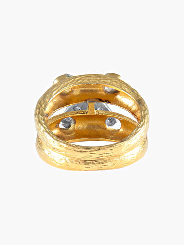 Bague 52 Bague double JONC motif LIEN diamants 58 Facettes 312-1