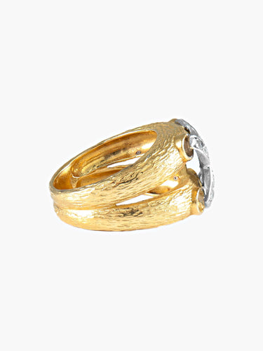 Bague 52 Bague double JONC motif LIEN diamants 58 Facettes 312-1