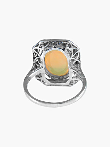 Bague 53 Bague ancienne octogonale OPALE et diamants 58 Facettes 394