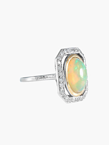 Bague 53 Bague ancienne octogonale OPALE et diamants 58 Facettes 394