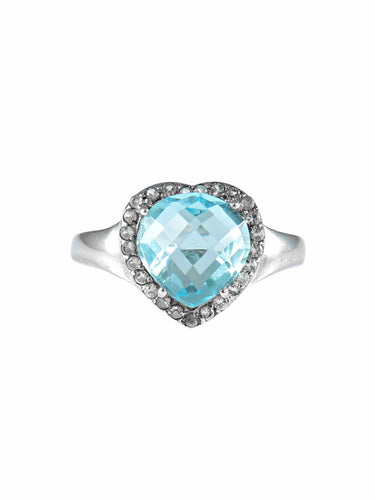 Bague Bague COEUR topaze et argent 58 Facettes 216