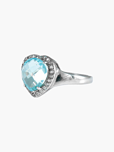 Bague Bague COEUR topaze et argent 58 Facettes 216