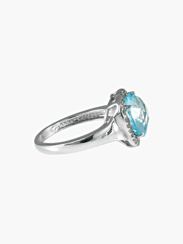 Bague Bague COEUR topaze et argent 58 Facettes 216