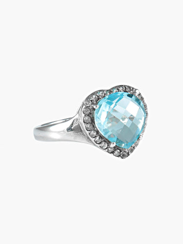 Bague Bague COEUR topaze et argent 58 Facettes 216