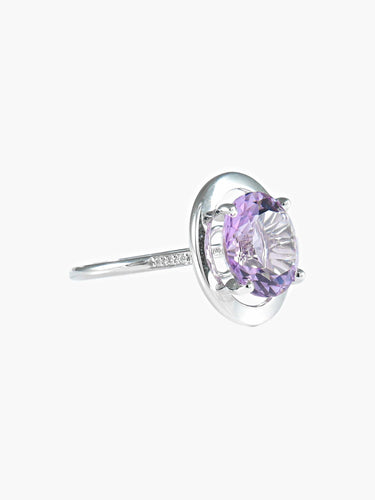 Bague MAUBOUSSIN "Vraiment Jolie mon Amour" améthyste sur or blanc 58 Facettes 363