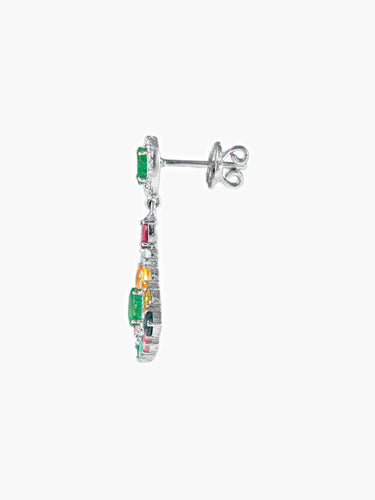 Boucles d'oreilles Pendants d’oreilles éventails pierres gemmes 58 Facettes 215