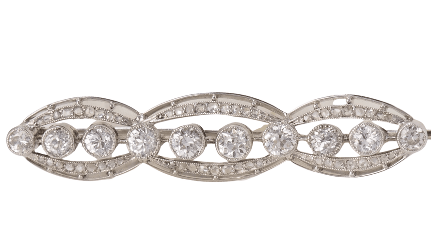Broche Broche ancienne en Or blanc, platine & diamants 58 Facettes 27545