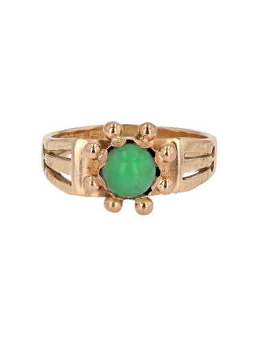Bague 54 Bague ancienne jade or rose 58 Facettes 06-058-50