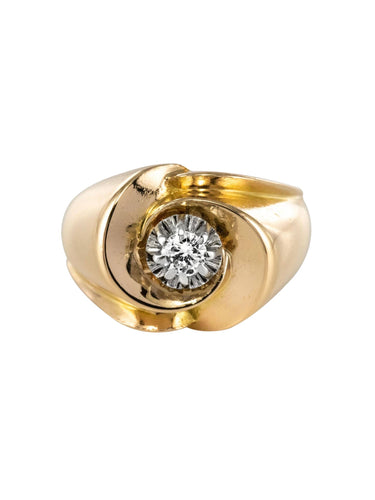 Bague 53 Bague ancienne or jaune diamant 58 Facettes 19-524-54