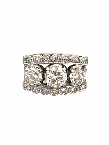 Bague Bague d'inspiration Tank TRIO 58 Facettes