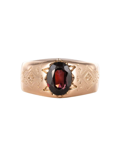 Bague 61 Bague jonc grenat or rose 58 Facettes 20-195-57
