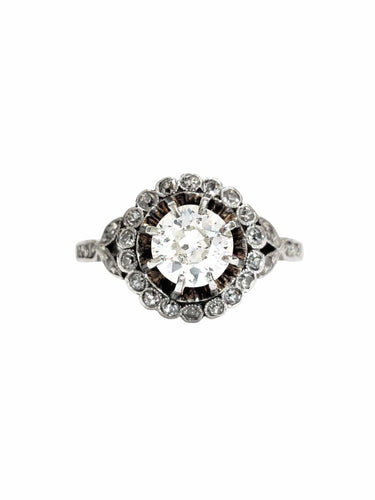 Bague 51 Bague marguerite ancienne diamants 58 Facettes 1-728/3