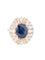 Bague Bague marguerite or jaune saphir et double entourage de diamants 58 Facettes