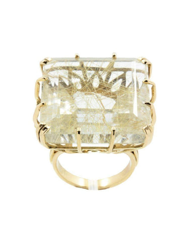 Bague 53 Bague moderne quartz rutile 58 Facettes 27391