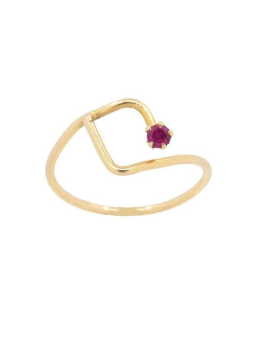 Bague 53 BAGUE MODERNE RUBIS 58 Facettes 042341