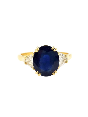 Bague 55 Bague Or jaune Saphir 58 Facettes 757301CN
