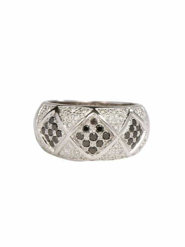Bague 55 Bague Jonc Or blanc Diamant 58 Facettes 00221CN