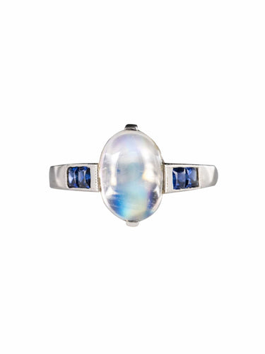 Bague 53 Bague pierre de lune et saphirs 58 Facettes 17-314-53-1