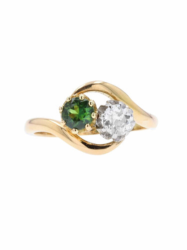 Bague 50 Bague toi et moi saphir vert diamant 58 Facettes 20-403-48