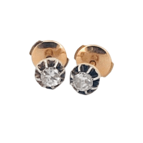 Boucles d'oreilles Clous d'oreilles en or jaune, diamants 58 Facettes