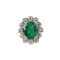 Bague Bague marguerite or blanc émeraude 3.40ct et diamants 58 Facettes F4872