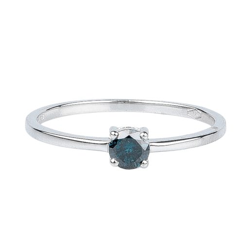 Bague Bague solitaire diamant fancy blue en or blanc 58 Facettes 53072-52-28