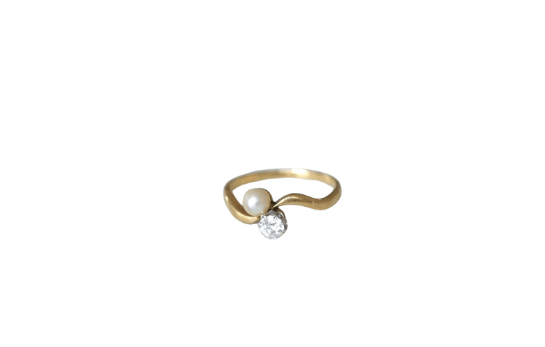 Bague Bague Toi et Moi perle et diamant 58 Facettes