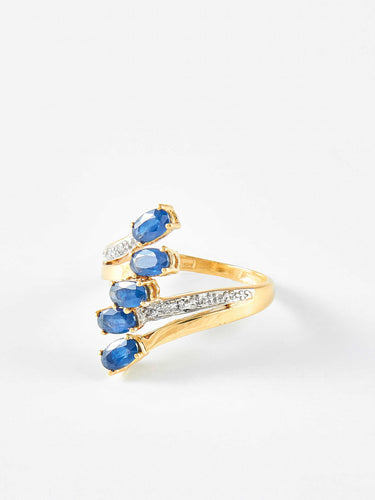 Bague 53 Bague or jaune diamants et saphirs 58 Facettes 684