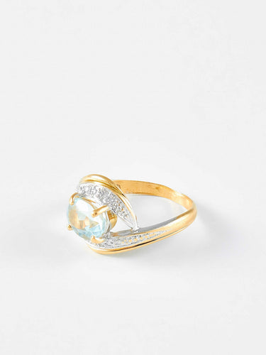 Bague 51 Bague or jaune et Aigue-Marine 58 Facettes 574