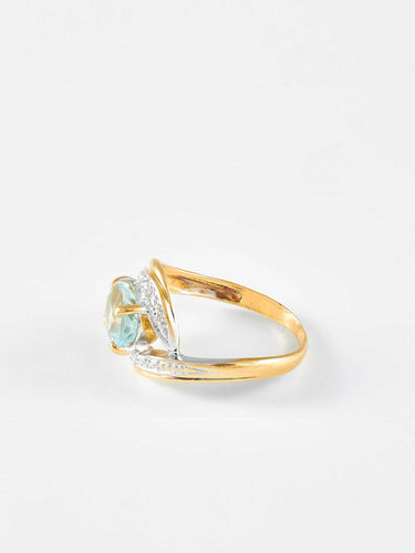 Bague 51 Bague or jaune et Aigue-Marine 58 Facettes 574
