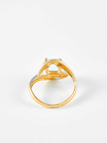 Bague 51 Bague or jaune et Aigue-Marine 58 Facettes 574