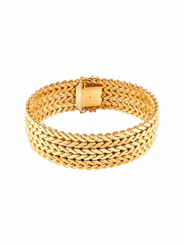 Bracelet Bracelet or jaune maille tressée 58 Facettes 841