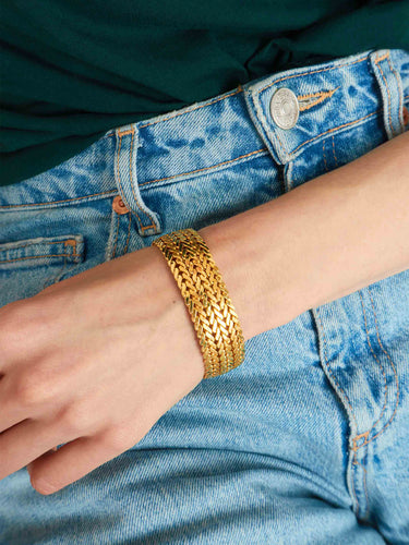 Bracelet Bracelet or jaune maille tressée 58 Facettes 841