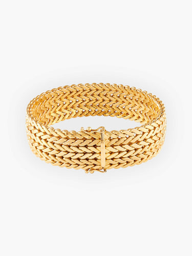 Bracelet Bracelet or jaune maille tressée 58 Facettes 841