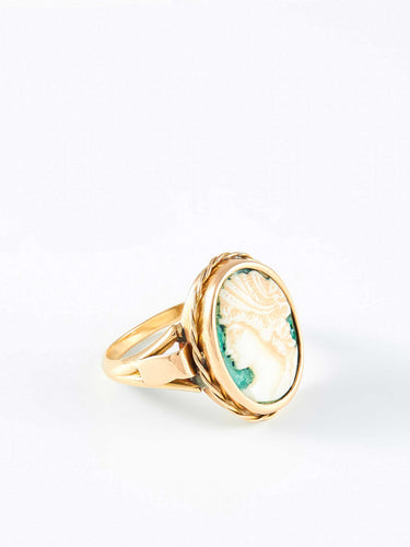 Bague 56 Bague Camée vert 58 Facettes 465