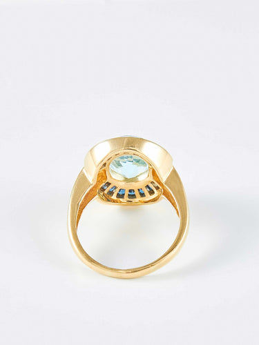 Bague 56 Bague or jaune, saphirs et topaze 58 Facettes 931