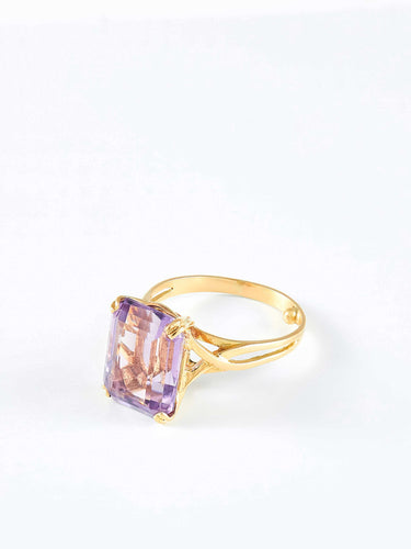 Bague 57 Bague Cocktail or jaune et améthyste 58 Facettes 958