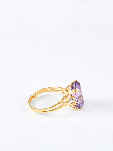 Bague 57 Bague Cocktail or jaune et améthyste 58 Facettes 958