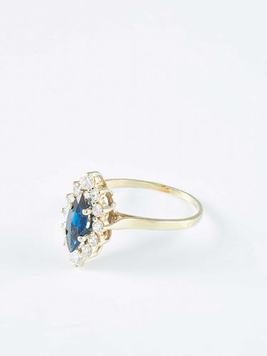 Bague 58 Bague Marquise or gris, saphir et diamants 58 Facettes 921