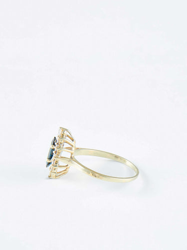 Bague 58 Bague Marquise or gris, saphir et diamants 58 Facettes 921